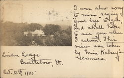Linden Lodge Brattleboro, VT Postcard Postcard Postcard