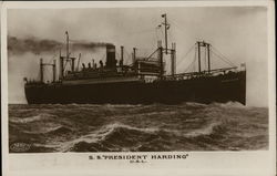 S.S. "President Harding" U.S.L. Postcard