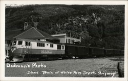 Diesel Train at White Pass Depot Skagway, AK Postcard Postcard Postcard