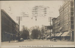 Down South Broad Street Norwich, NY Postcard Postcard Postcard