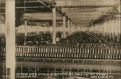 Interior View, Spinning Department, Dan River Cotton Mills Postcard