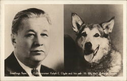 Greetings From City Commissioner Ralph C. Clyde and His Dog Postcard