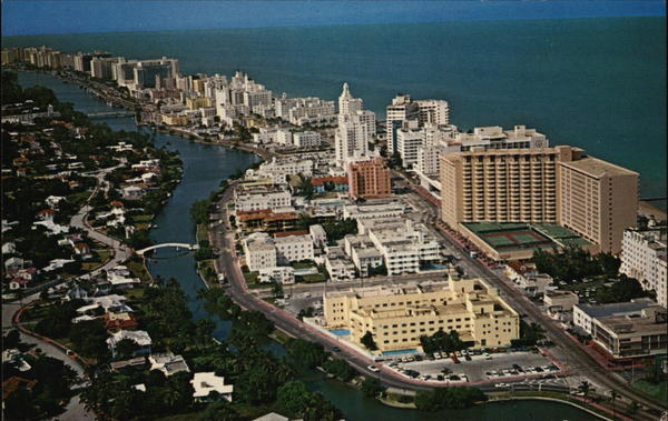 Aerial View of City Miami Beach Florida