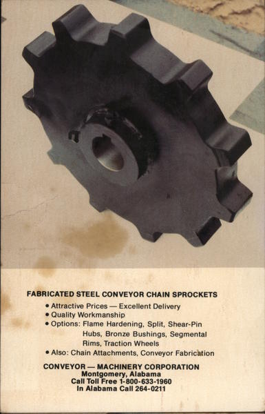 Fabricated Steel Conveyor Chain Sprockets Montgomery Alabama