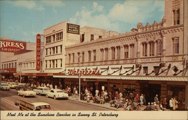 Meet Me at the Sunshine Benches in Sunny St. Petersburg Florida
