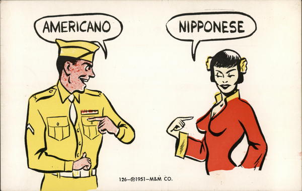 American Soldier and Nipponese Girl Japan Comic