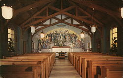 Interior of St. Jude's Catholic Church Sylacauga, AL Postcard Postcard Postcard