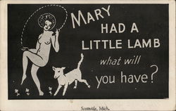 Mary Had Little Lamb - What Will You Have? Scottville, MI Postcard Postcard Postcard