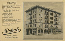 Mizpah Hotel Casino Tonopah, NV Postcard Postcard Postcard