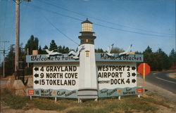 Twin Harbors Highway Sign Westport, WA Postcard Postcard Postcard