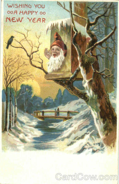 Wishing You A Happy New Year Gnome Elf New Year's