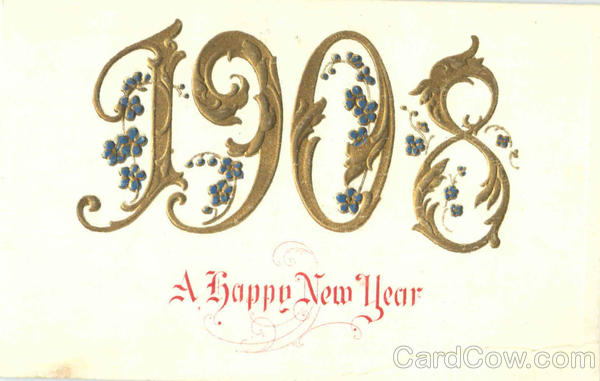 1908 A Happy New Year New Year's