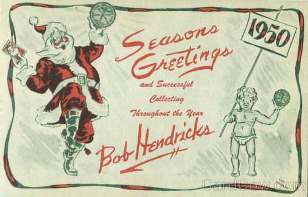 Season Greetings 1950 Santa Claus