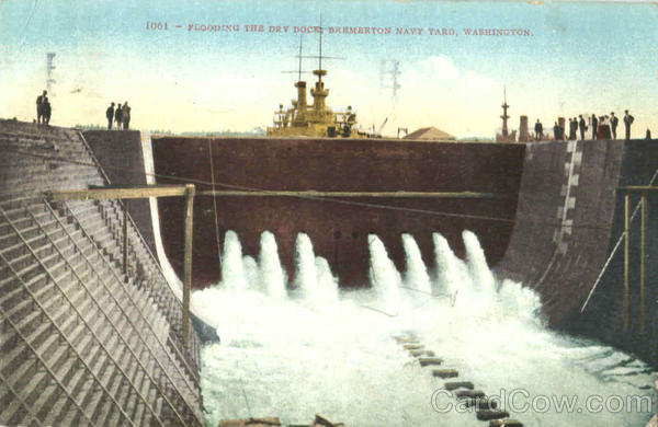 Flooding The Dry Dock Bremerton Navy Yard Washington