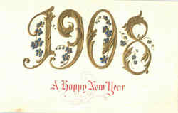 1908 A Happy New Year Postcard
