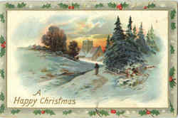 A Happy Christmas Postcard Postcard