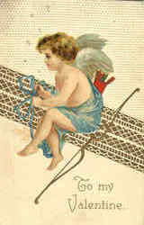 To My Valentine Cupid Postcard Postcard