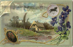 March Birthstone Violet Postcard