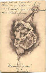 Woman with Hat Postcard