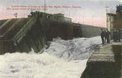 Lower Gates Of Locks At Sault Ste Postcard