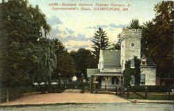 Entrance Antietam National Cemetery & Superintendent's House Sharpsburg, MD Postcard Postcard