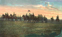 Military Procession Postcard