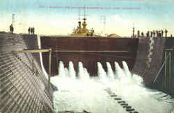 Flooding The Dry Dock Bremerton Navy Yard, WA Postcard Postcard