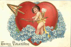 To My Valentine Cupid Postcard Postcard