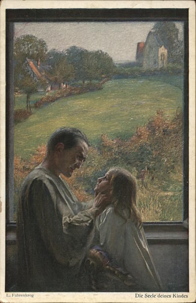 Man stares deeply into woman's eyes Art