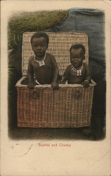 Bashful and Cheeky (Children in Basket) South Africa