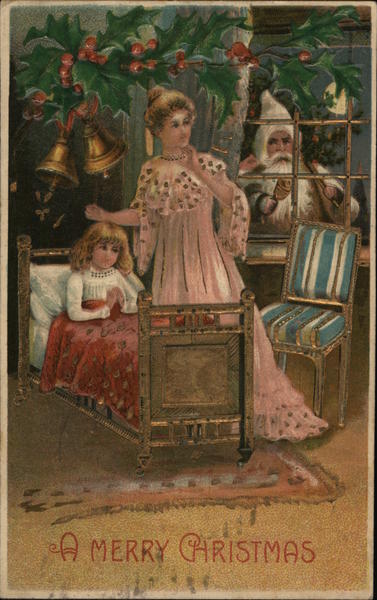 A Merry Christmas - Santa in White Santa Claus