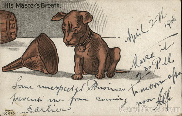 Puppy With Rye Barrell His Master's Breath Dogs