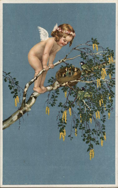 Child Angel with Birds Angels