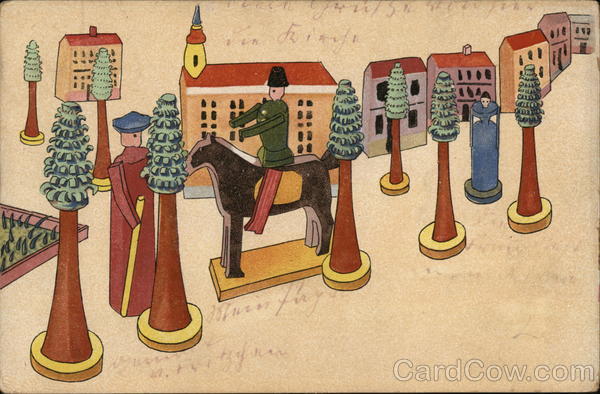 Drawing of Toy Village Art