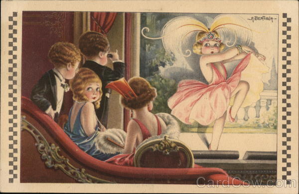Illustration of Flapper Children Watching Bawdy Show