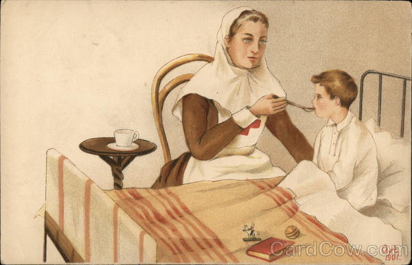 1901 Nurse Giving a Child Medicine - Russian Red Cross