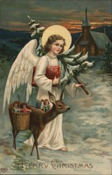 Merry Christmas Angels Postcard Postcard