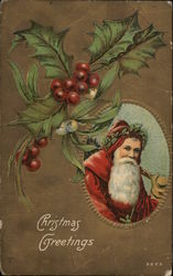 Christmas Greetings Santa Claus Postcard Postcard