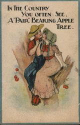 In the country you often see a "pair" bearing apple tree Couples Postcard Postcard