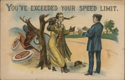 You've Exceeded Your Speed Limit Cars Postcard 