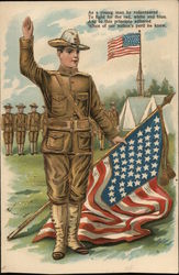As a young man he volunteered Patriotic Postcard Postcard