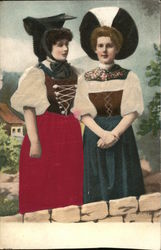 Two Women in Traditional Clothing Postcard