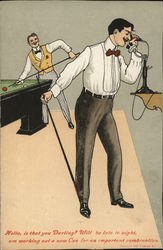 Hello, is That You Darling? Billiards Postcard Postcard