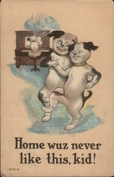 Dancing Dogs Pianos Postcard Postcard