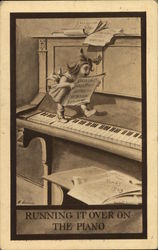 Running It Over On The Piano Postcard