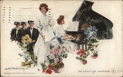 The Sweet Girl Graduate Pianos Postcard Postcard