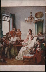 Mozart having his mass for the dead executed Pianos Postcard Postcard