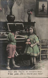 Little Girl and Boy Postcard