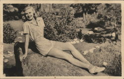 Ginger Rogers Posing on Rock Ginger Rogers Posing on Rock