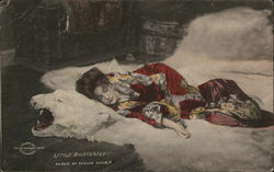 Little Butterfly Evelyn Nesbit  on Bear Skin Rug Postcard